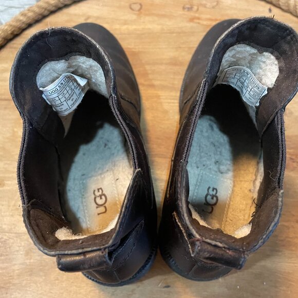 UGG Bonham III waterproof leather Chelsea boots Brown Women's 7 - Picture 5 of 7